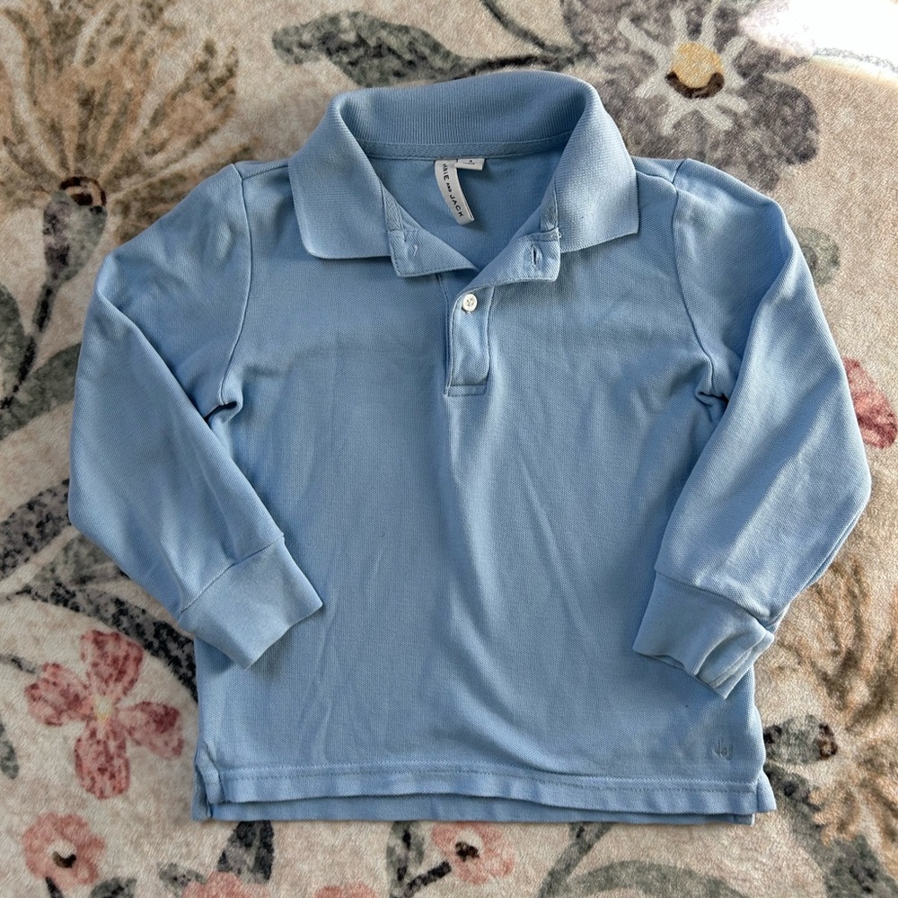 Janie and Jack Light Blue Long Sleeve Polo